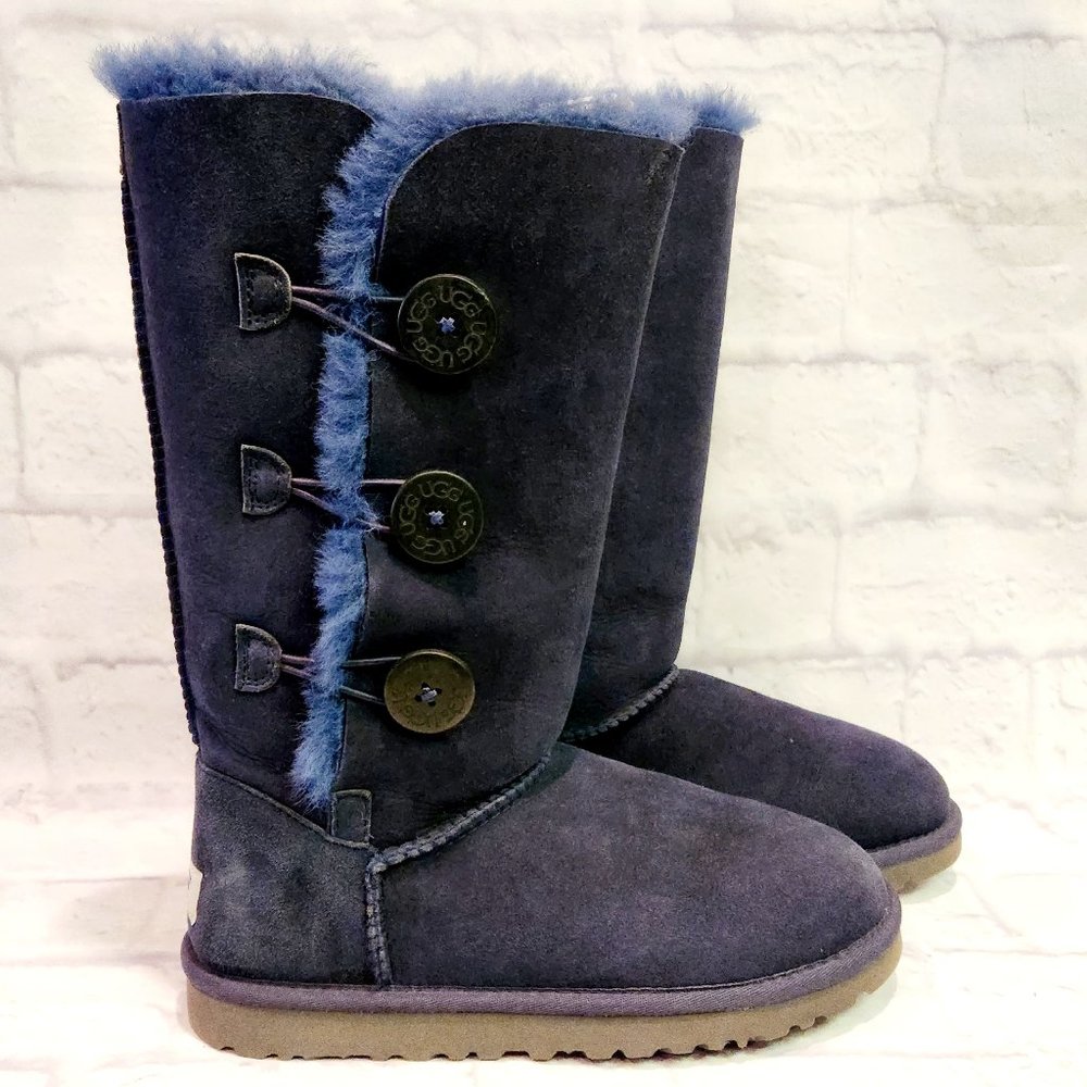 UGG W Bailey Button Triplet Tall Boots Blue